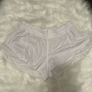 White lululemon hotty hot shorts
